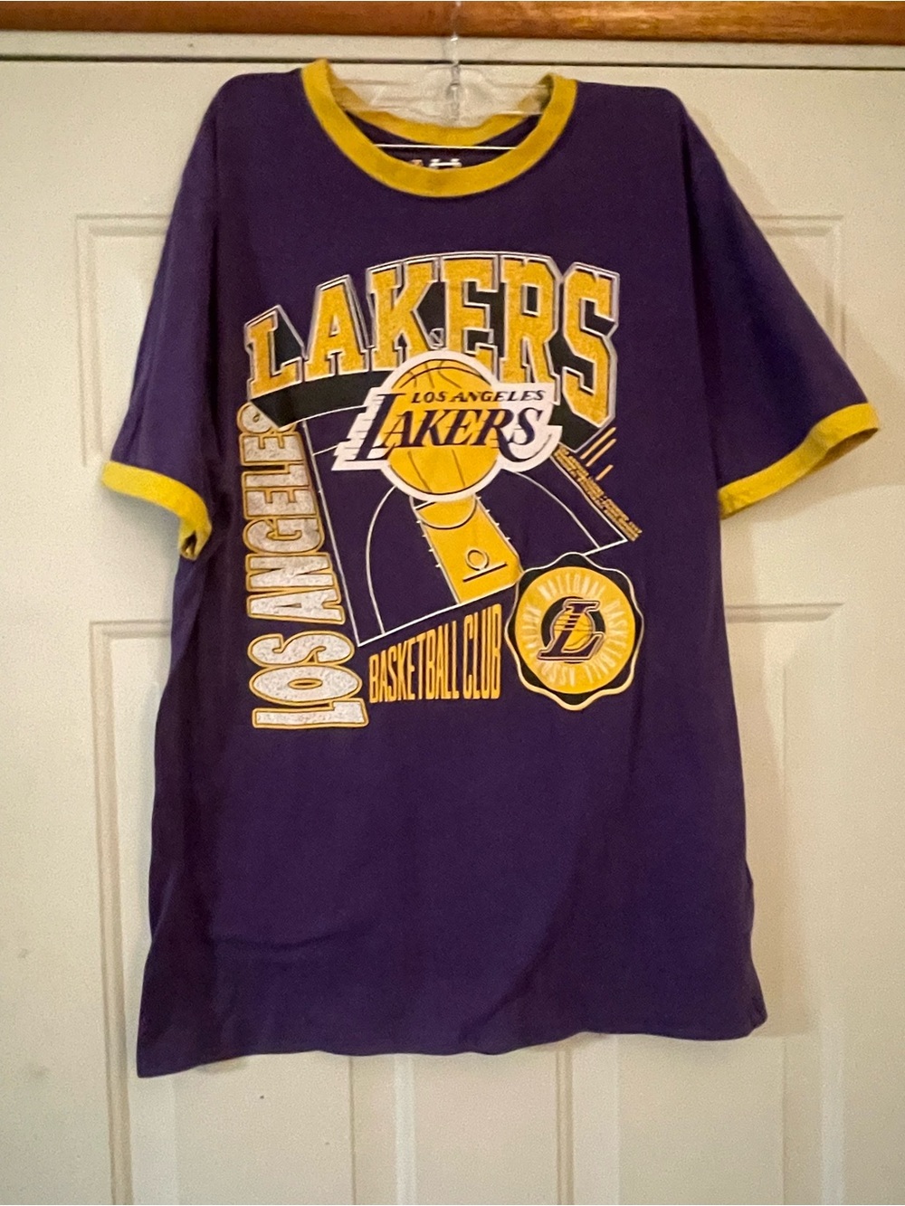 Ultra Game Los Angeles Lakers Purple Tee Shirt Large Basketball